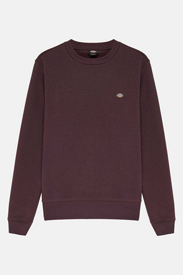 Bordo Relax Kalıp Bisiklet Yaka Sweatshirt