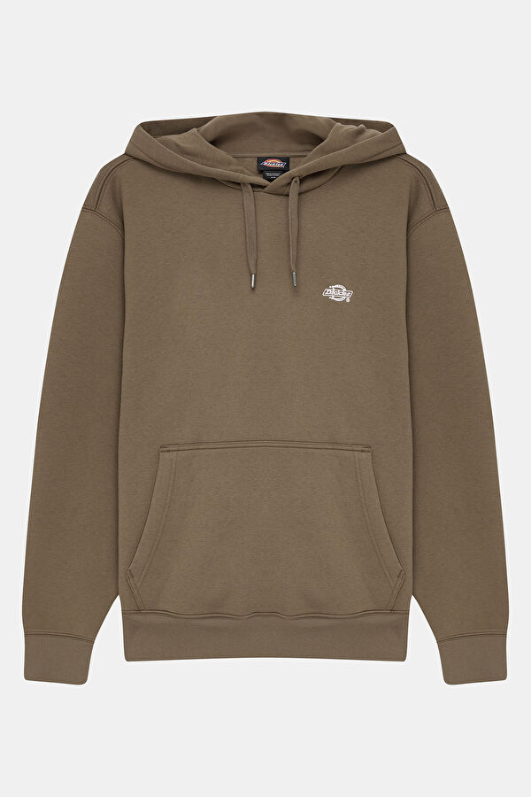 Kahve Relax Kalıp Kapuşonlu Erkek Sweatshirt