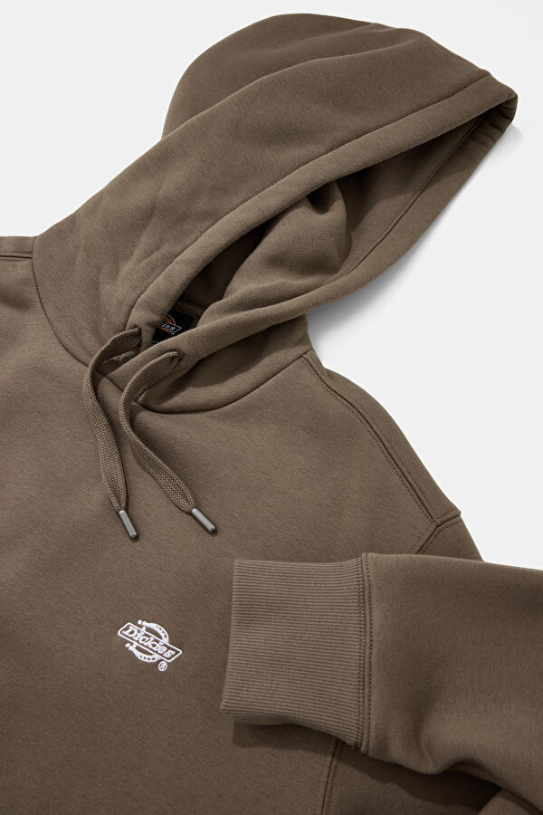 Kahve Relax Kalıp Kapuşonlu Erkek Sweatshirt 3