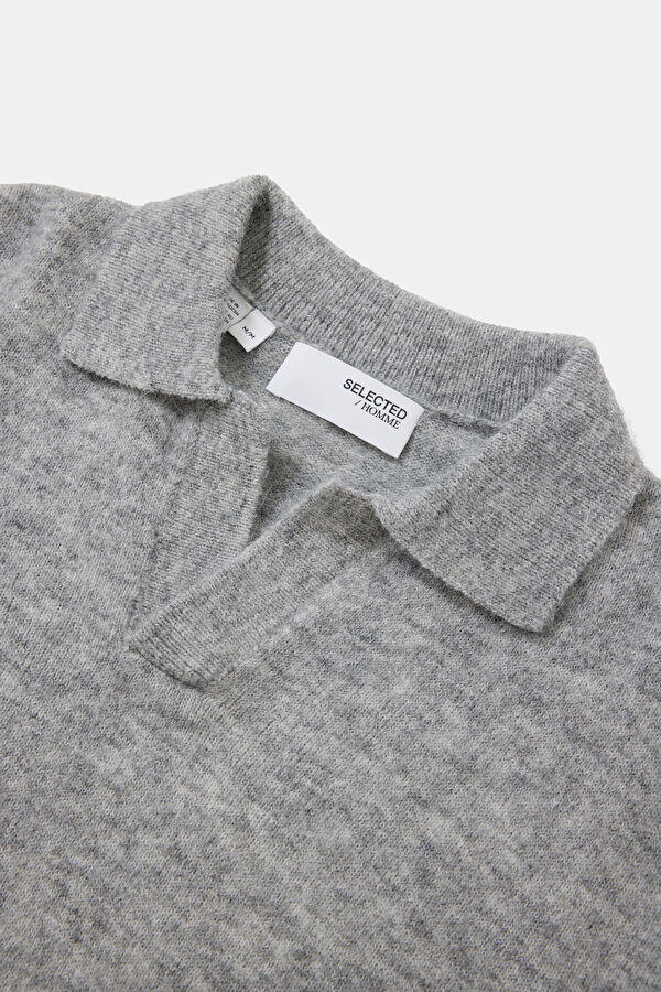 Light Grey Wool Knit Men's Sweater 3
