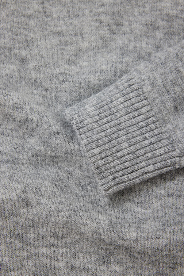 Light Grey Wool Knit Men's Sweater 4