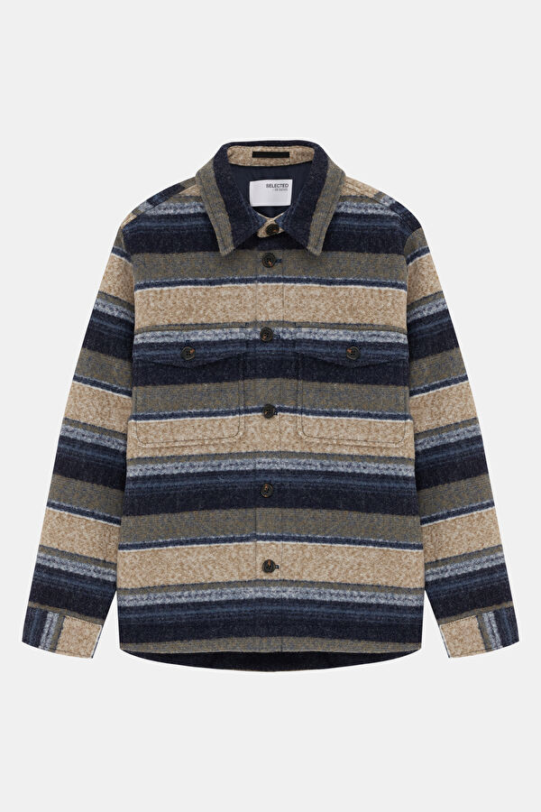 Multicolored Buttoned Men's Jacket