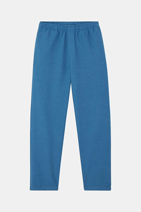 Relax Fit Blue Straight Leg Men's Trousers