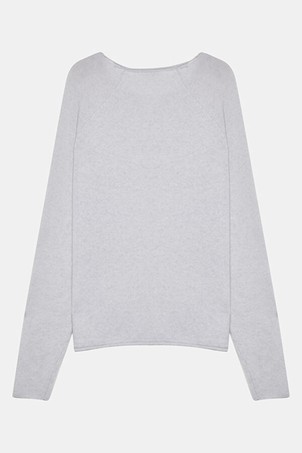 Light Grey Wool Knit Men's Sweater 2