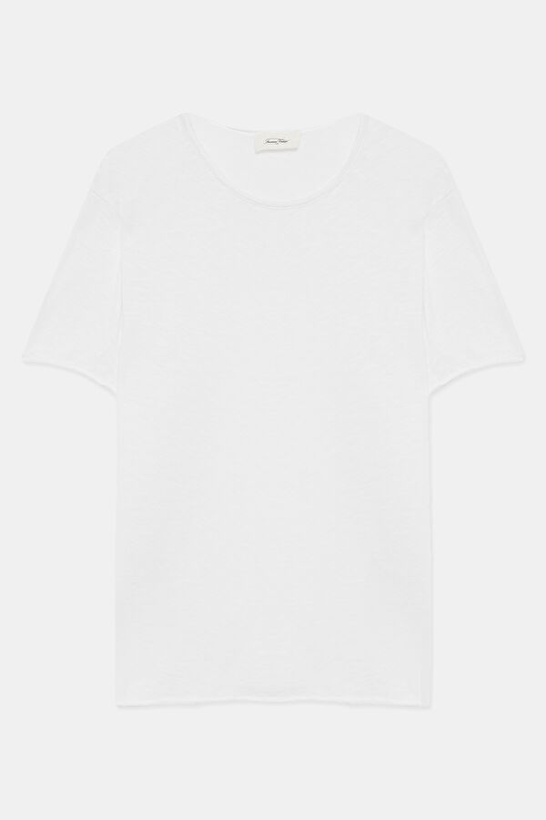 Relax Kalıp Beyaz Bisiklet Yaka T-Shirt