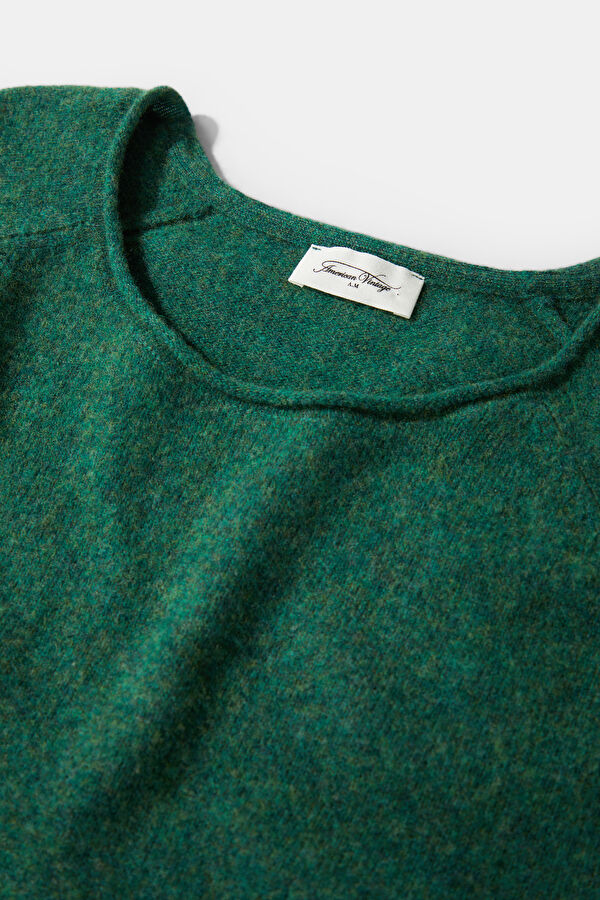 Green Wool Knit Men's Sweater 3