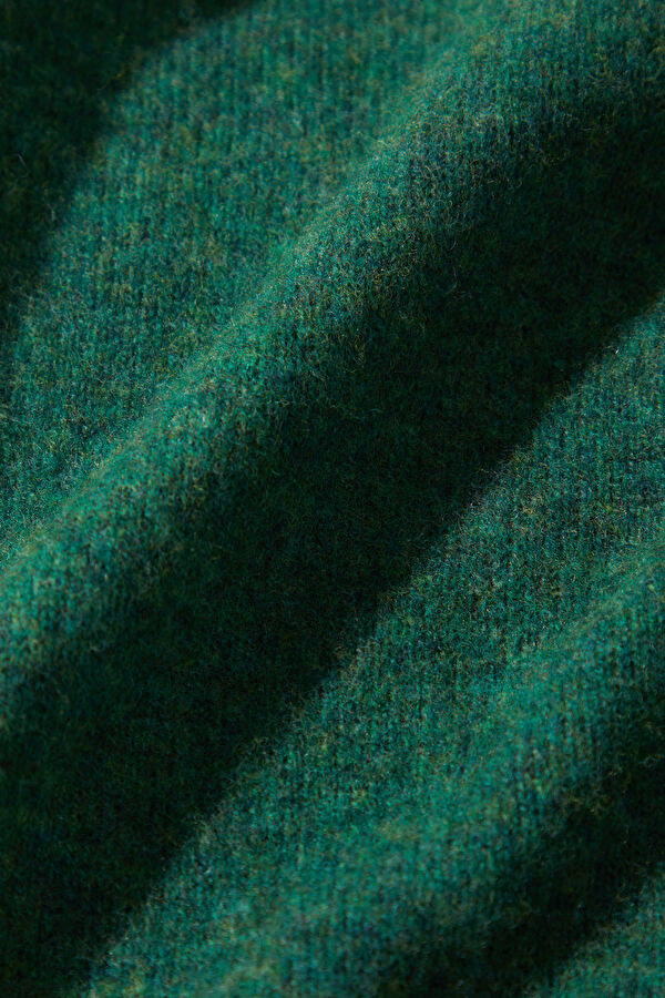 Green Wool Knit Men's Sweater 4