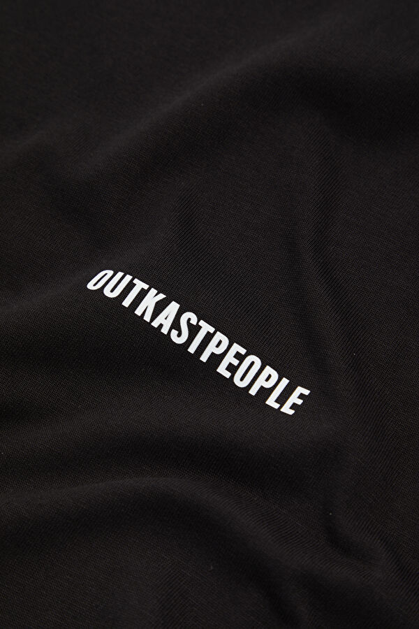 Oversize Black Crew Neck Printed T-Shirt 3