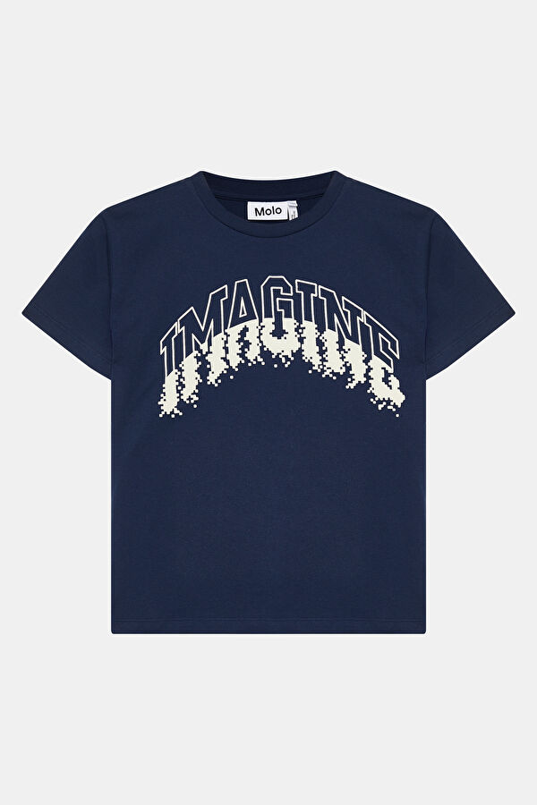 Relax Kalıp Mavi Desenli Çocuk T-Shirt