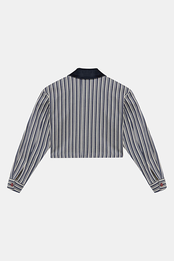 Navy Blue Buttoned Kids' Jacket 2
