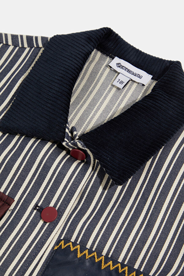 Navy Blue Buttoned Kids' Jacket 3