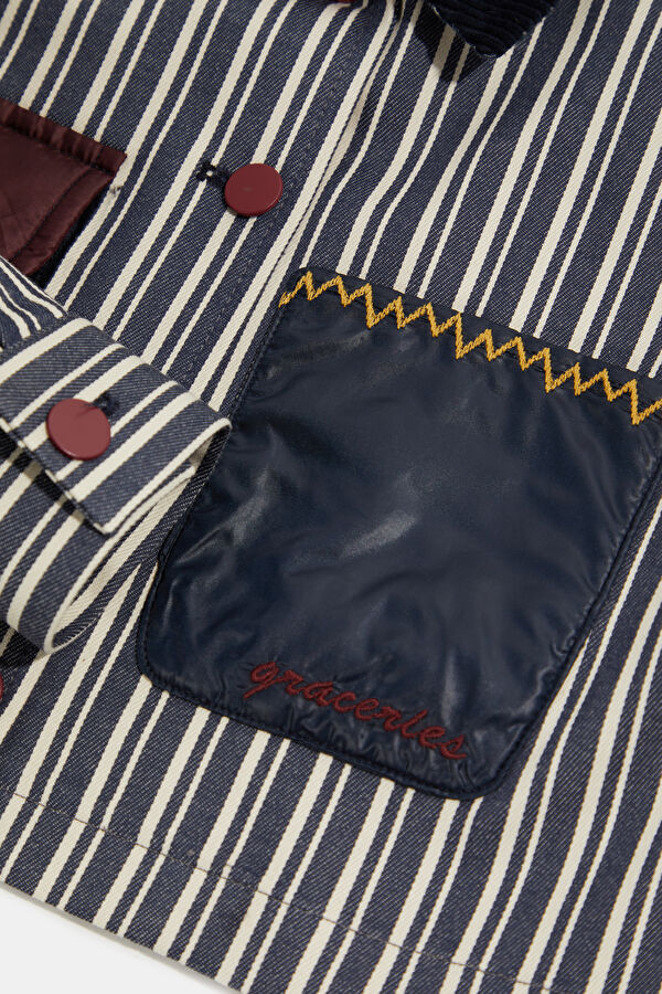 Navy Blue Buttoned Kids' Jacket 4
