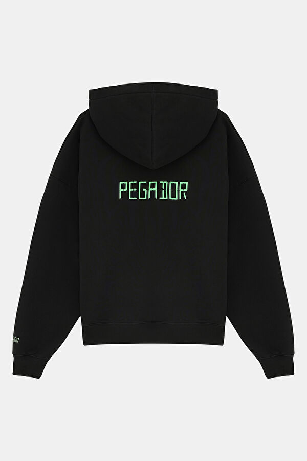 Siyah Oversize Kapuşonlu Erkek Sweatshirt 2