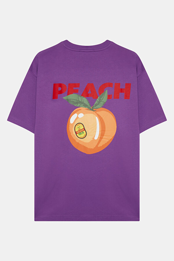 Relax Fit Purple Crew Neck Printed Men's T-Shirt 2