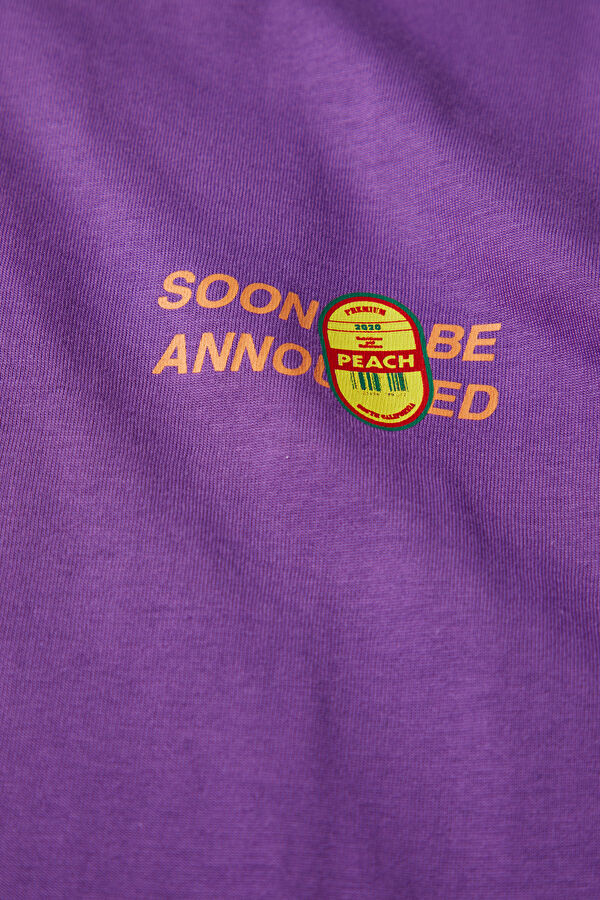 Relax Fit Purple Crew Neck Printed Men's T-Shirt 4