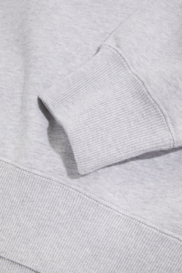 Gri Relax Kalıp Bisiklet Yaka Erkek Sweatshirt 4