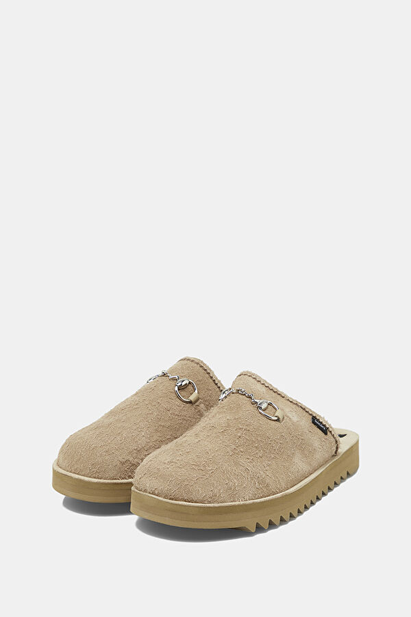 Beige Men's Suede Slippers 2