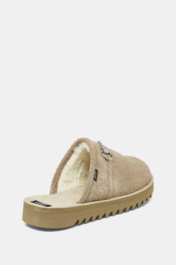 Beige Men's Suede Slippers 3