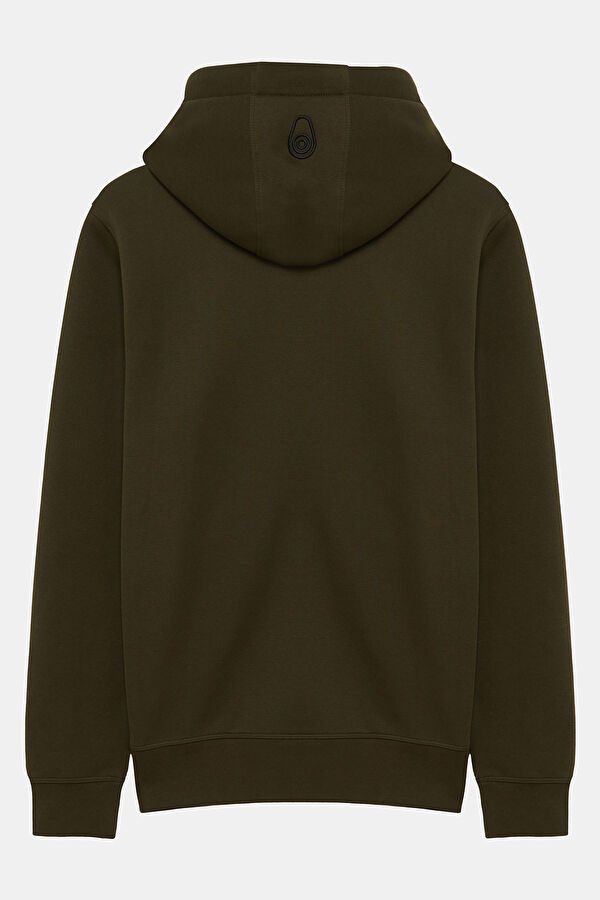 Haki Kapuşonlu Erkek Sweatshirt 2