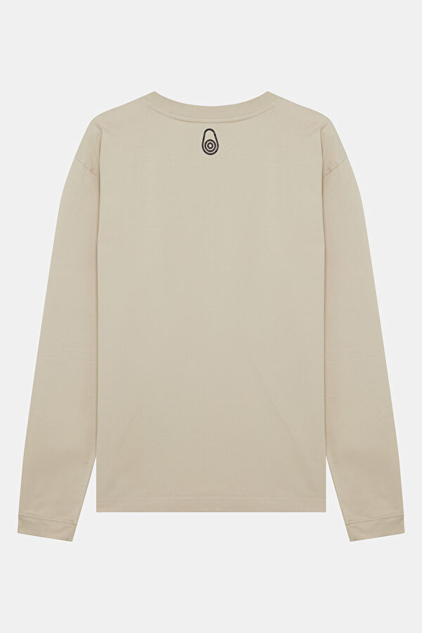 Krem Bisiklet Yaka Erkek T-Shirt 2