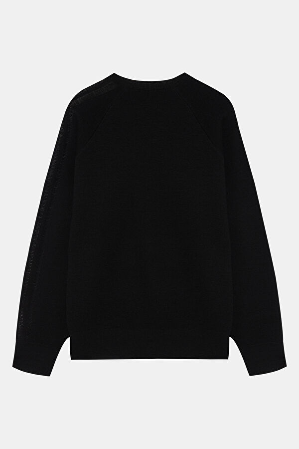 Black Relax Fit Crew Neck Men's Sweatshirt 2