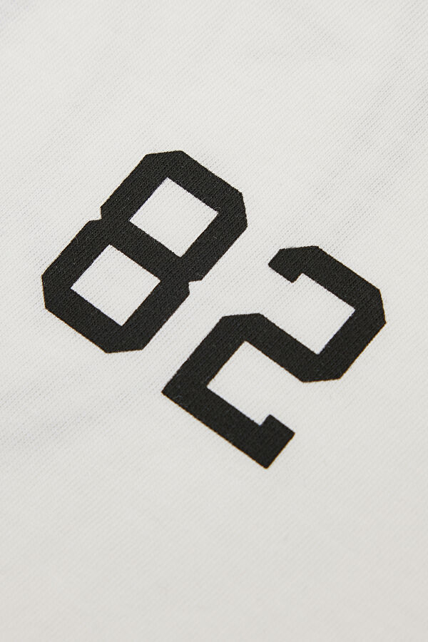 Ecru Crew Neck Printed T-Shirt 4