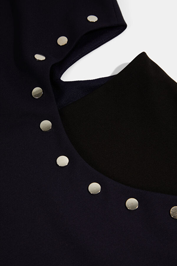 Navy Blue Short Women's Dress 3