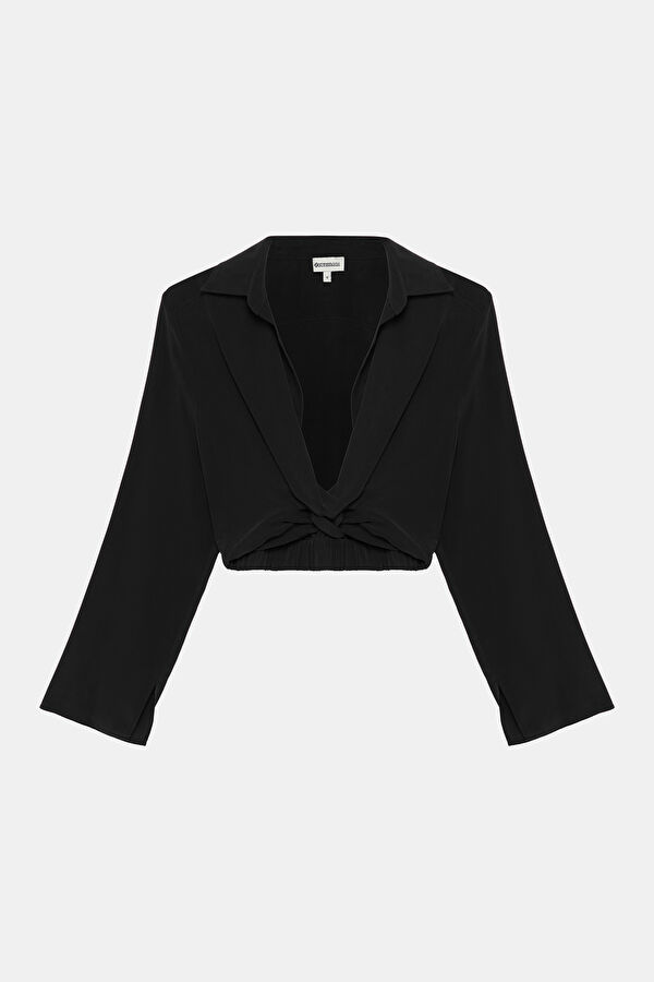Black Silk Women's Shirt