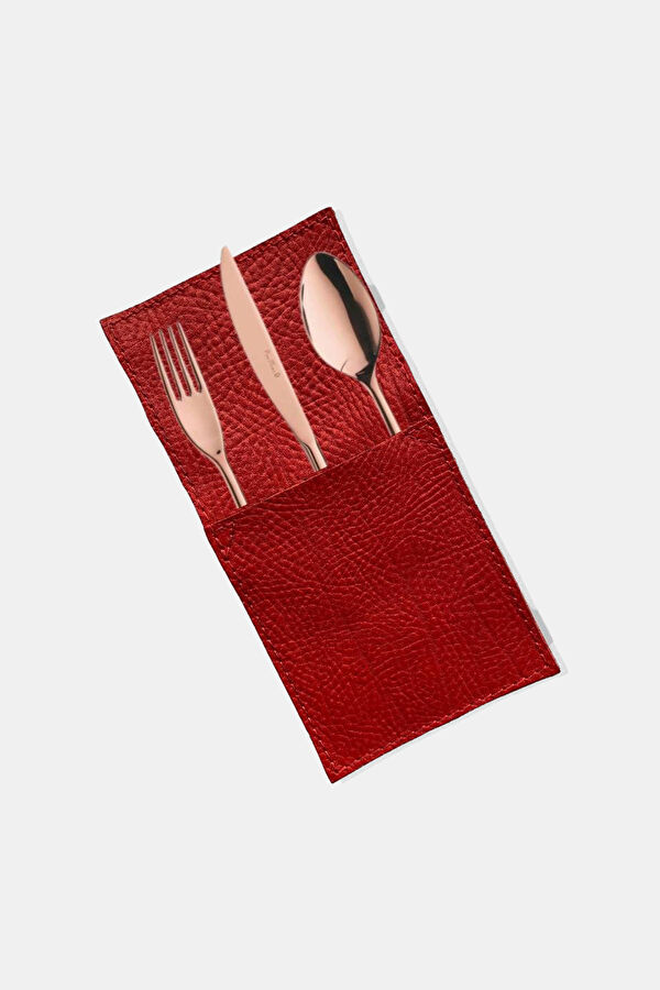 Real Leather Cutlery Case