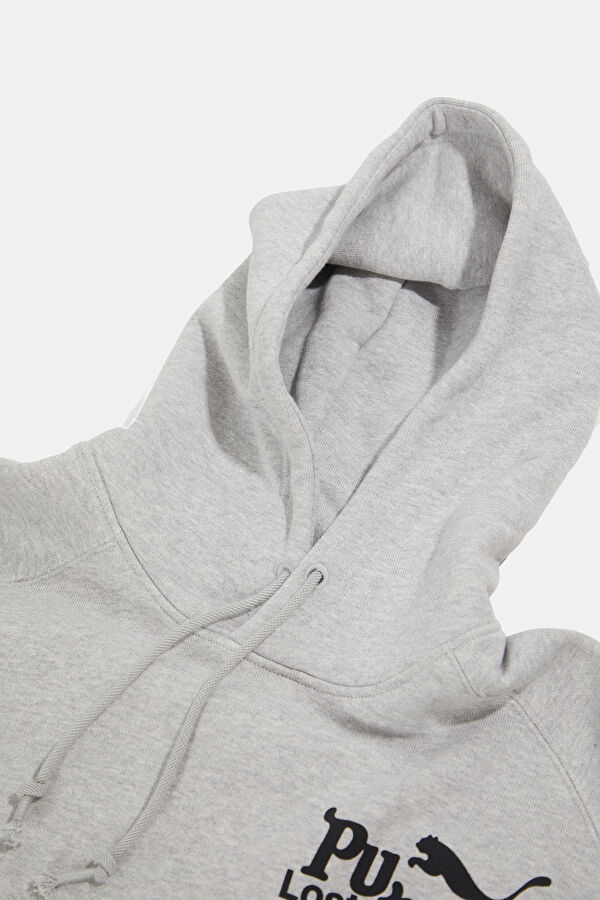 X LMC Açık Gri Relax Kalıp Kapuşonlu Erkek Sweatshirt 3