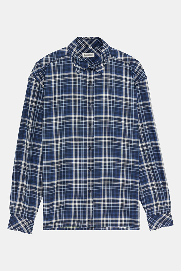 Relax Fit Navy Regular Men's Shirt