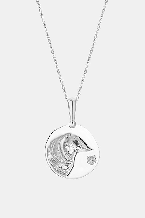 Silver Tiger Medallion Necklace 2