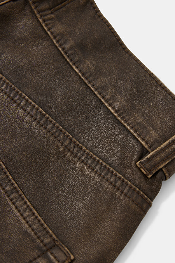 Dark Brown Viscose Women's Straight Leg Trousers 4