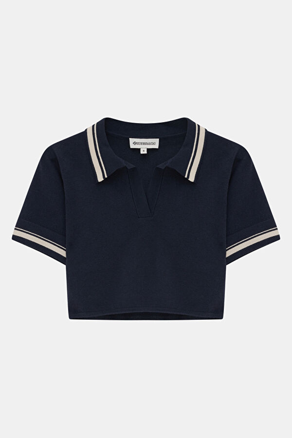 Navy Blue Knitted Women's Sweater