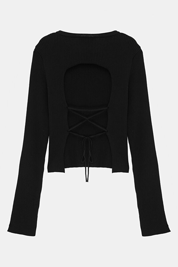 Black Knitted Women's Sweater 2