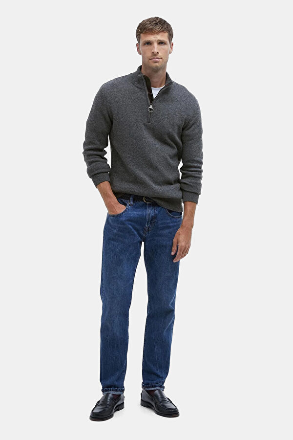 Holden Half Zip Gri Yün Triko Kazak 7