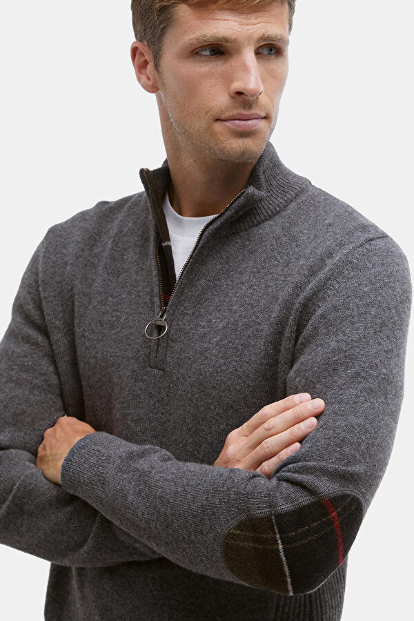 Holden Half Zip Gri Yün Triko Kazak 11