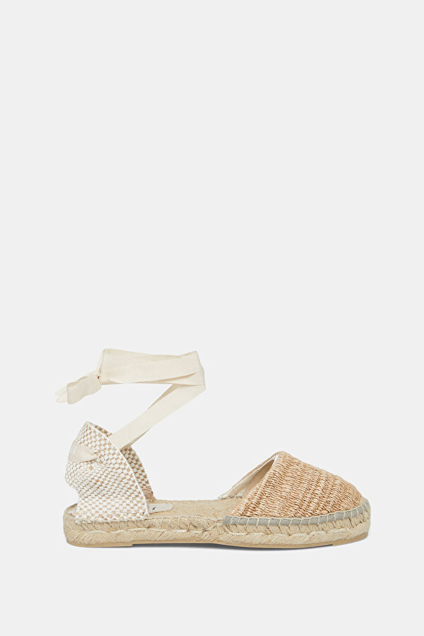 Flat Valenciana Espadrilles Krem Hasır Kadın Ayakkabı