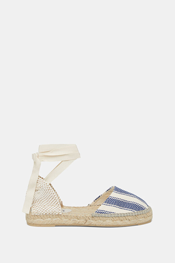 Flat Valenciana Espadrilles Blue Straw Women's Shoes