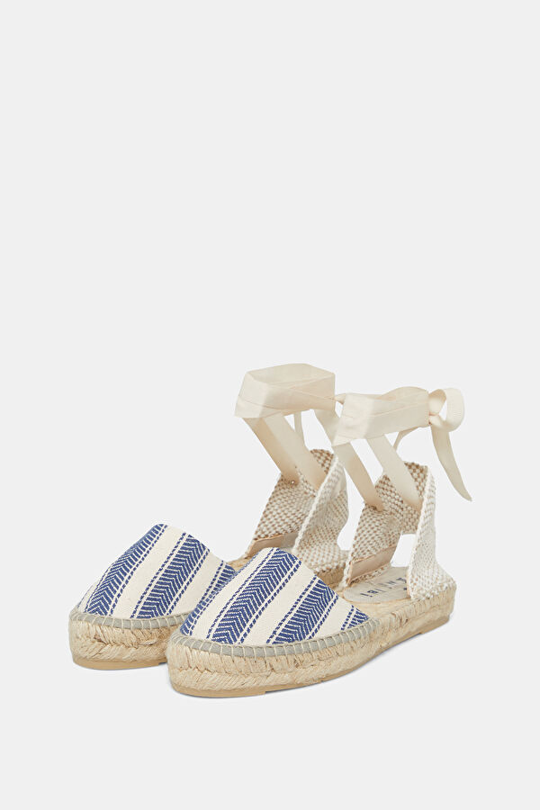 Flat Valenciana Espadrilles Blue Straw Women's Shoes 2