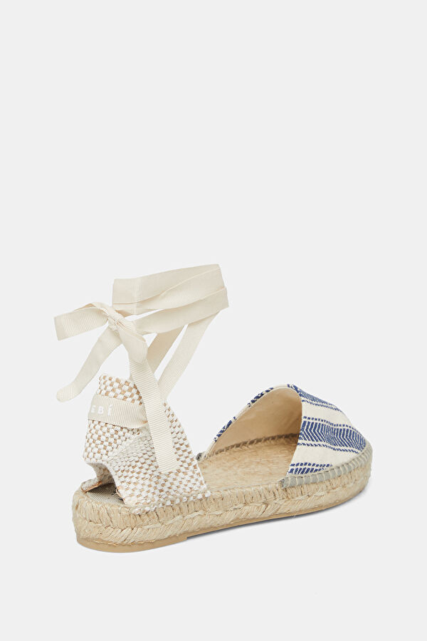Flat Valenciana Espadrilles Blue Straw Women's Shoes 3