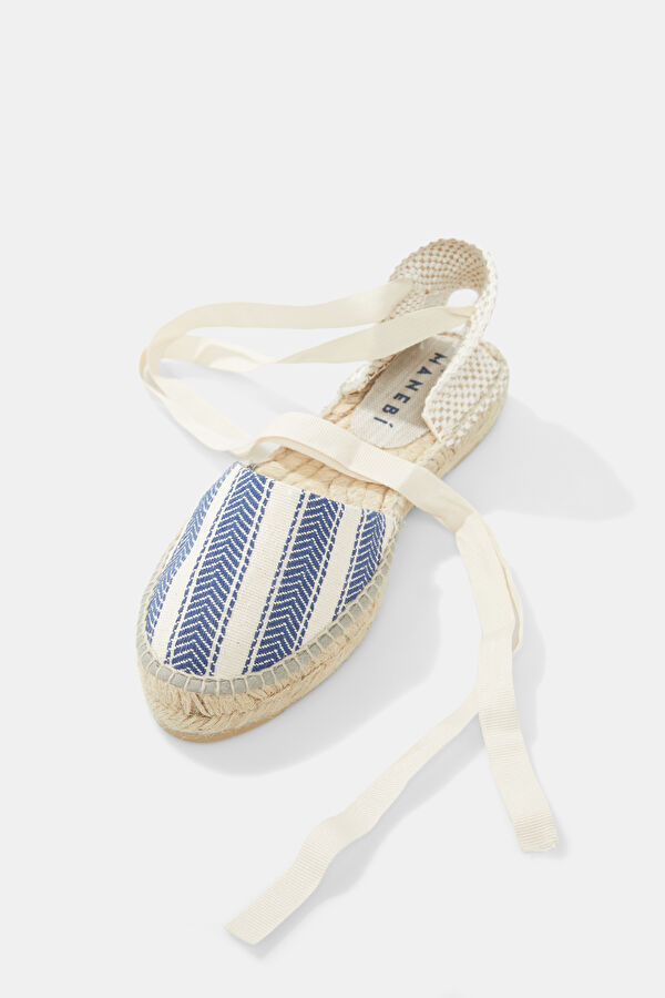 Flat Valenciana Espadrilles Blue Straw Women's Shoes 4