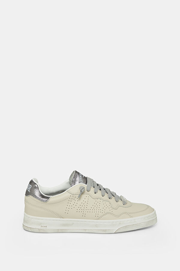 Corbali Ecru Women's Leather Sports Shoes