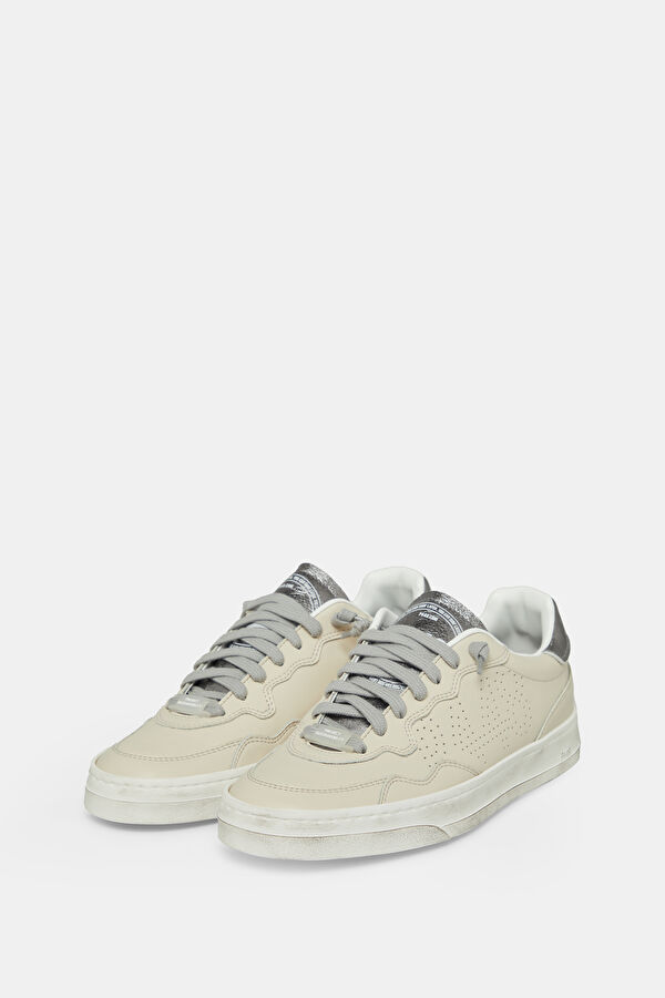 Corbali Ecru Women's Leather Sports Shoes 2