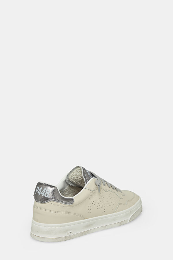 Corbali Ecru Women's Leather Sports Shoes 3