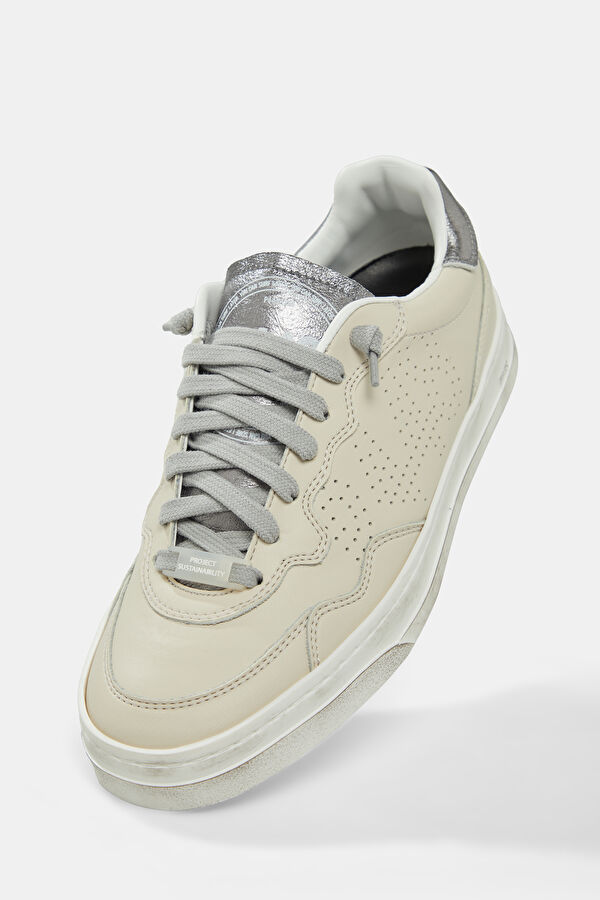 Corbali Ecru Women's Leather Sports Shoes 5