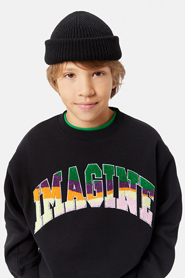 Black Hooded Kids Sweatshirt 4