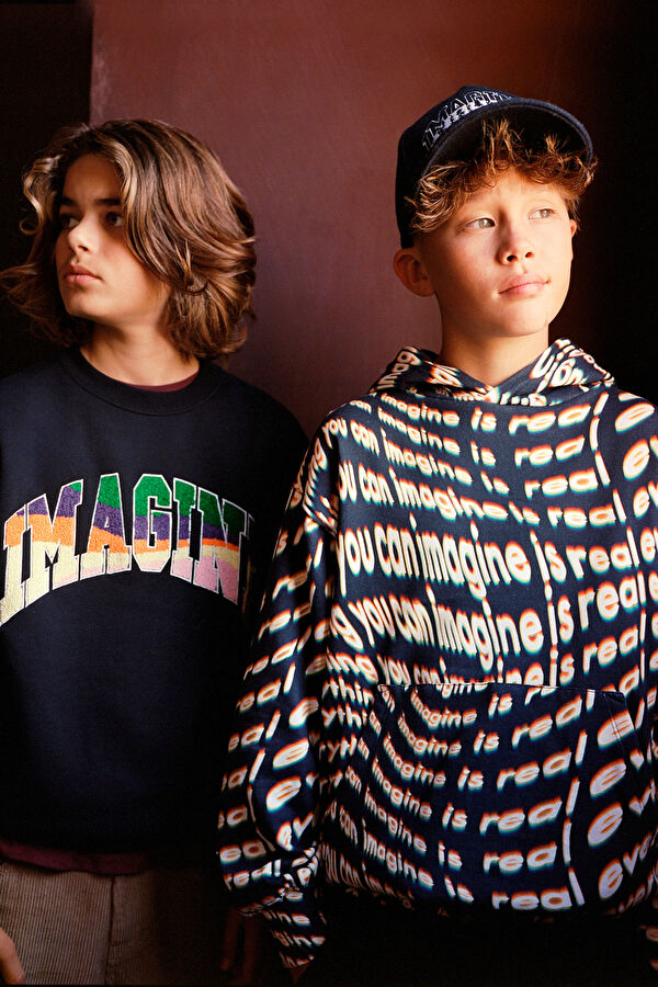 Black Hooded Kids Sweatshirt 6