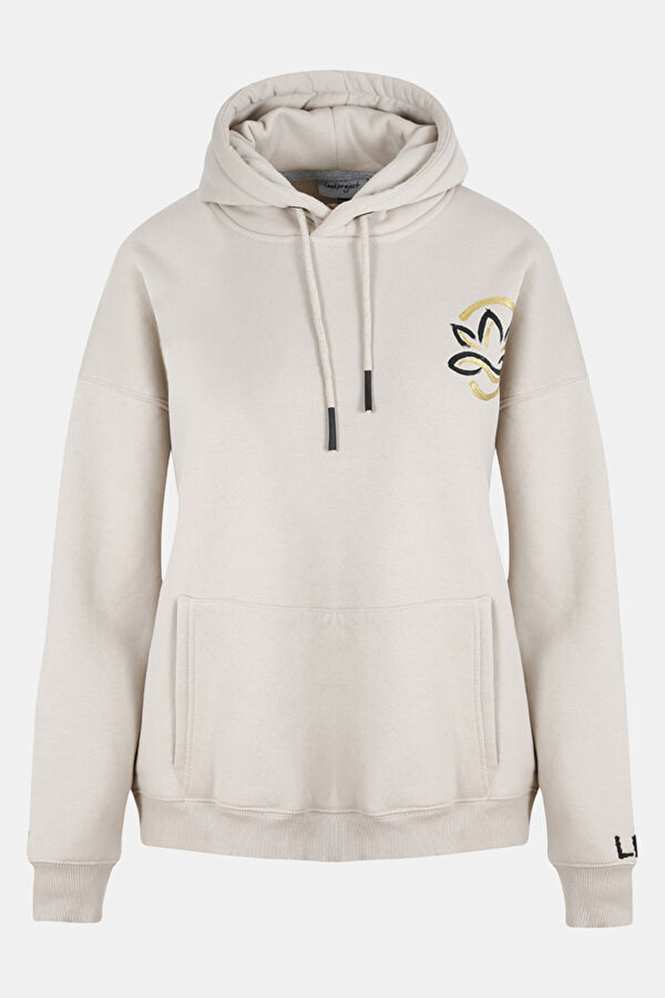 Yoogie Beige Hooded Women's Sweatshirt