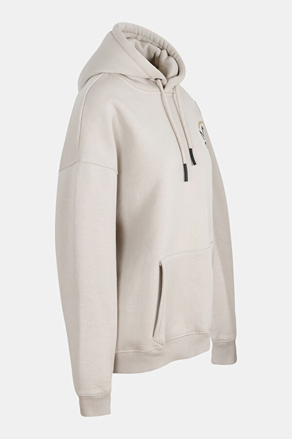 Yoogie Beige Hooded Women's Sweatshirt 3